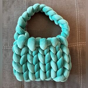 Chunky Knit Turquoise Handbag